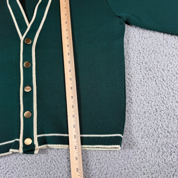 Vintage Puritan Cardigan Size Medium Green 100% Orlon Acrylic Sweater - Picture 7 of 8